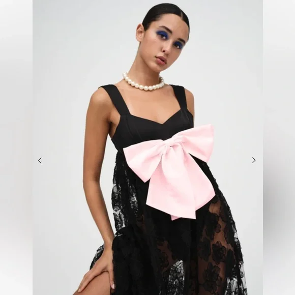 knee length dresses for ladies Edikted Womens Mesh Built in Bodysuit Maxi Dress main image 1